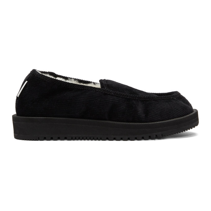 Suicoke Black Shearling-Lined SSD-CoM Loafers