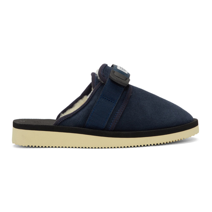 Suicoke Navy Shearling Zavo-M Sandals