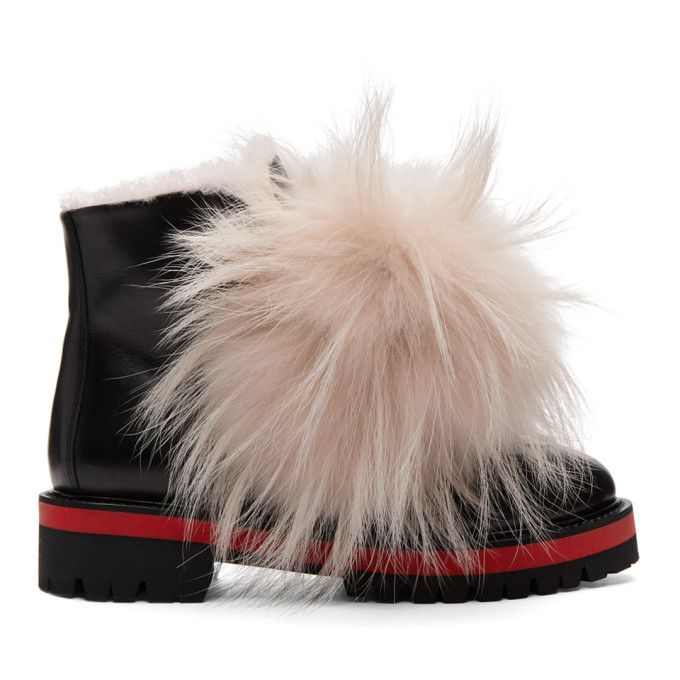 Mr & Mrs Italy Black & Pink Calfskin Boots