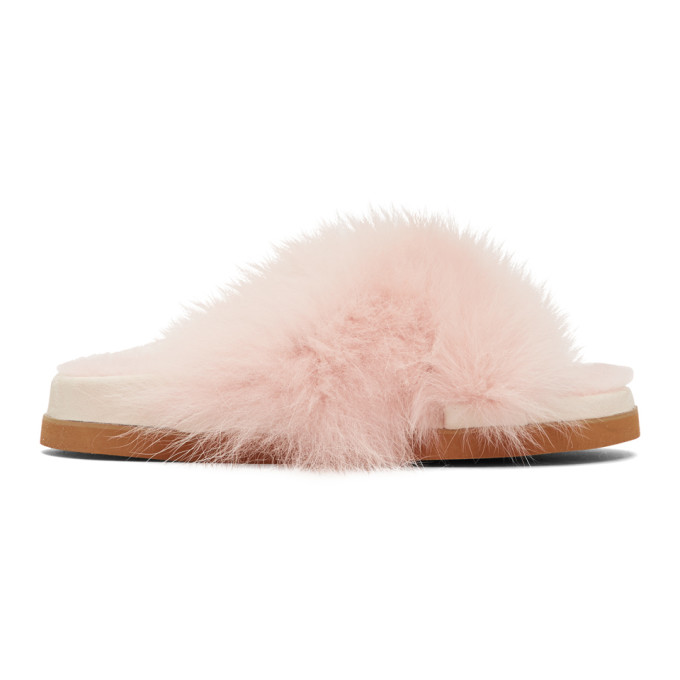 Mr & Mrs Italy Pink Fur Sandals