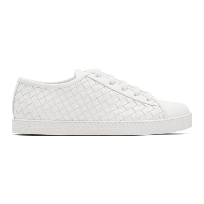 Bottega Veneta White Intrecciato Runner Sneakers