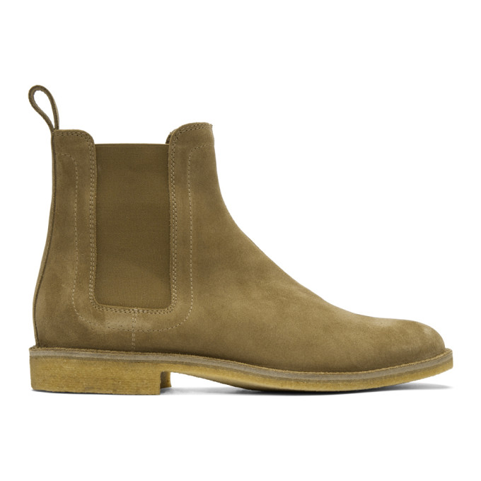 Bottega Veneta Tan Suede Chelsea Boots