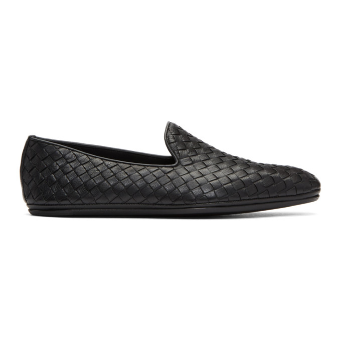 Bottega Veneta Black Intrecciato Loafers