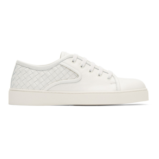 Bottega Veneta White Classic Intrecciato Sneakers