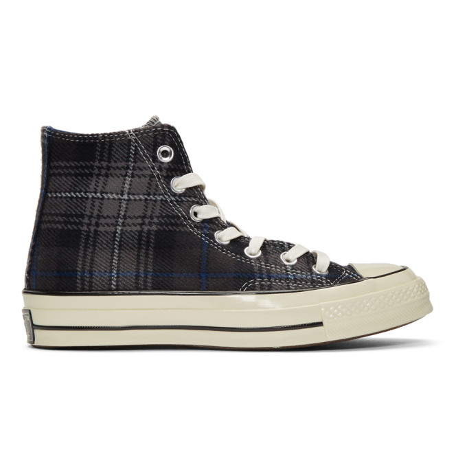 black and white plaid converse