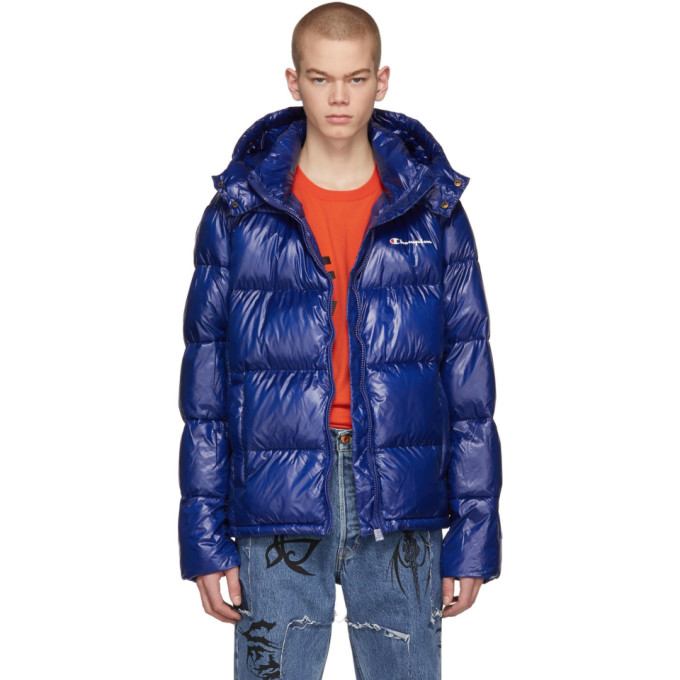 champion hooded puffer jacket