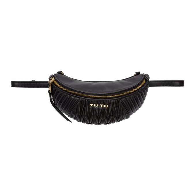 Miu Miu Black Quilted Banana Fanny Pack