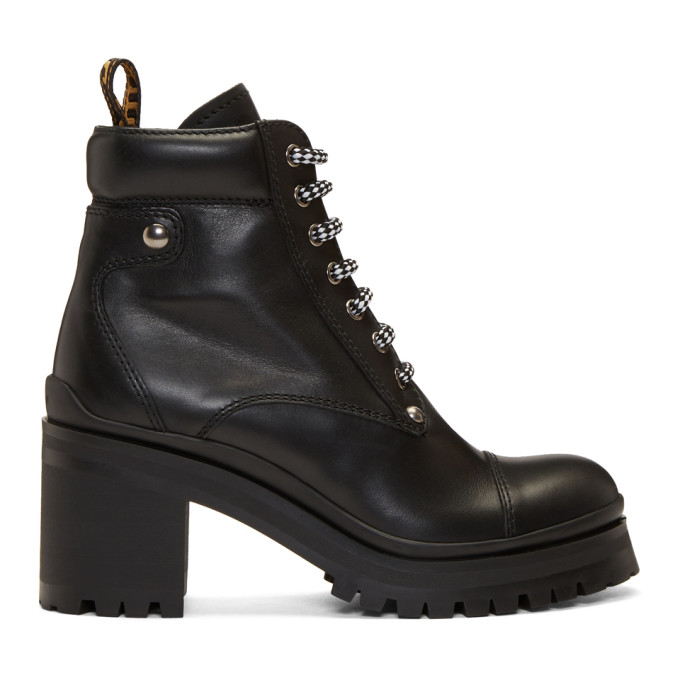 Miu Miu Black Chunky Heel Boots