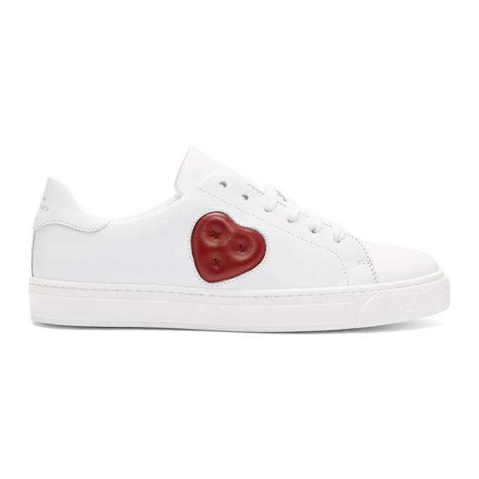 Anya Hindmarch White Chubby Heart Tennis Sneakers