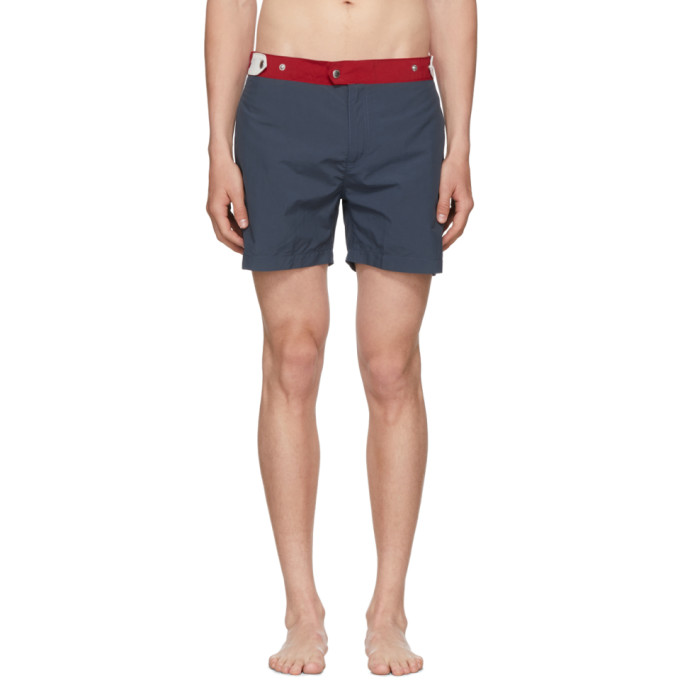 Solid and Striped Navy and Red The Kennedy Swim Shorts