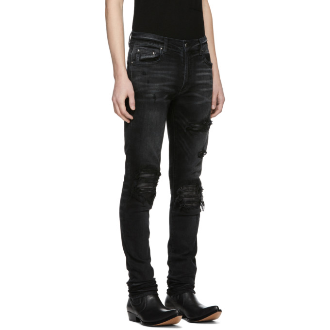 amiri jeans leather patch