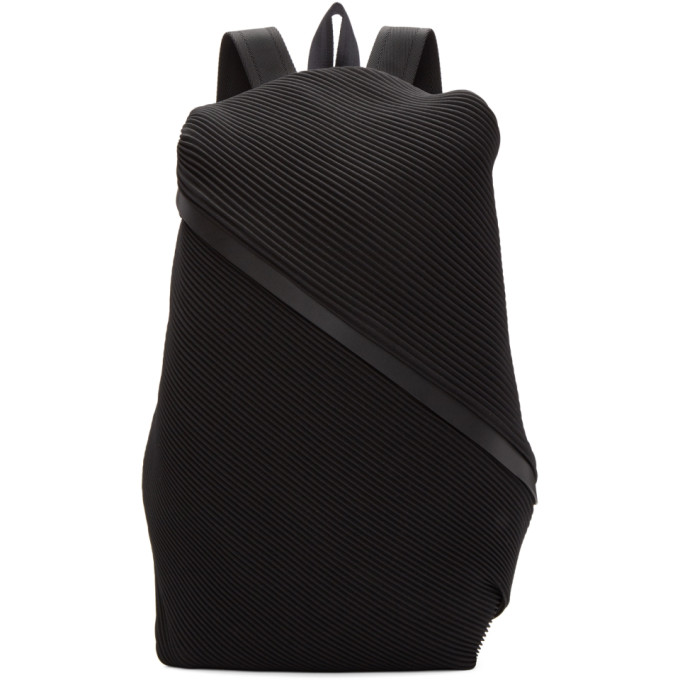 Pleats Please Issey Miyake Black June Bias Pleats Backpack