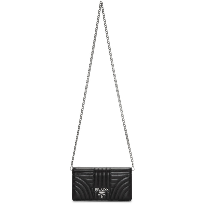 Prada Black Quilted Chain Wallet Bag