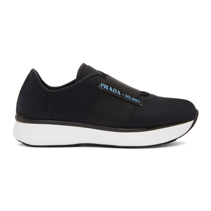 Prada Black Neoprene Sneakers