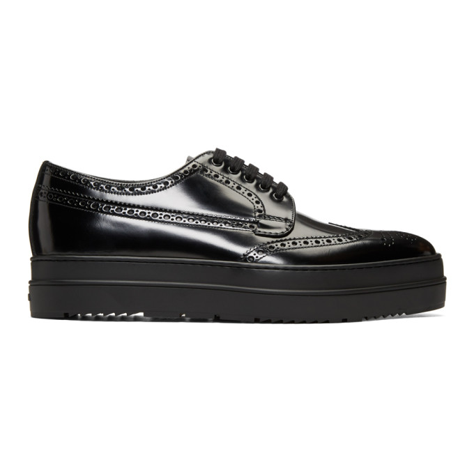 Prada Black Platform Brogues