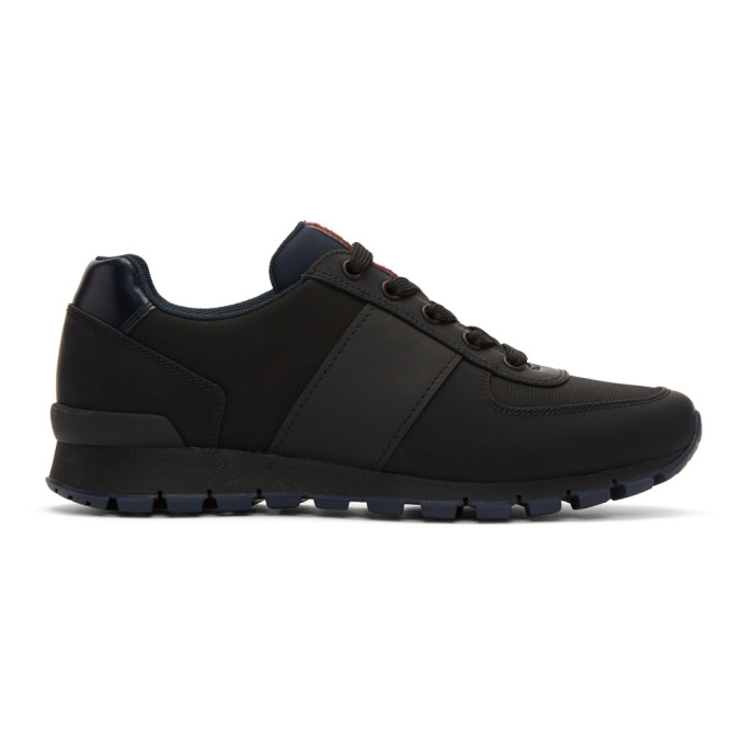 Prada Black & Blue Match Rays Sneakers
