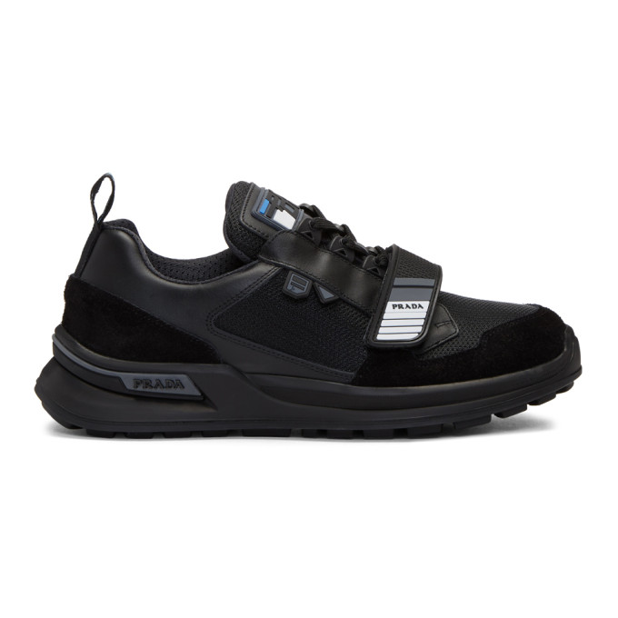 Prada Black Strap Sneakers