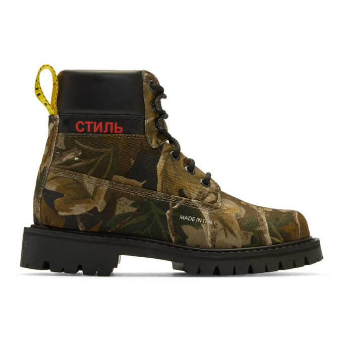 Heron Preston Multicolor Camo Leaf Boots