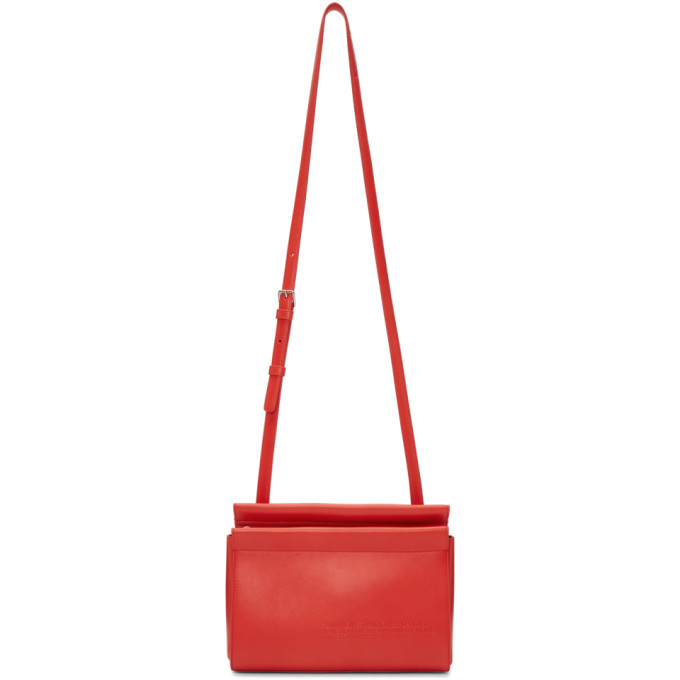 Calvin Klein 205W39NYC Red Top Zip Cross Body Bag