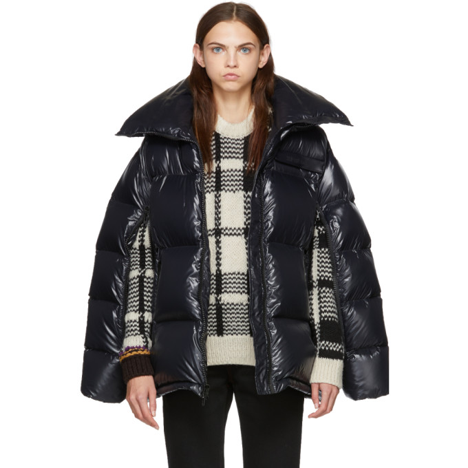 calvin klein shiny detachable hood puffer jacket in black