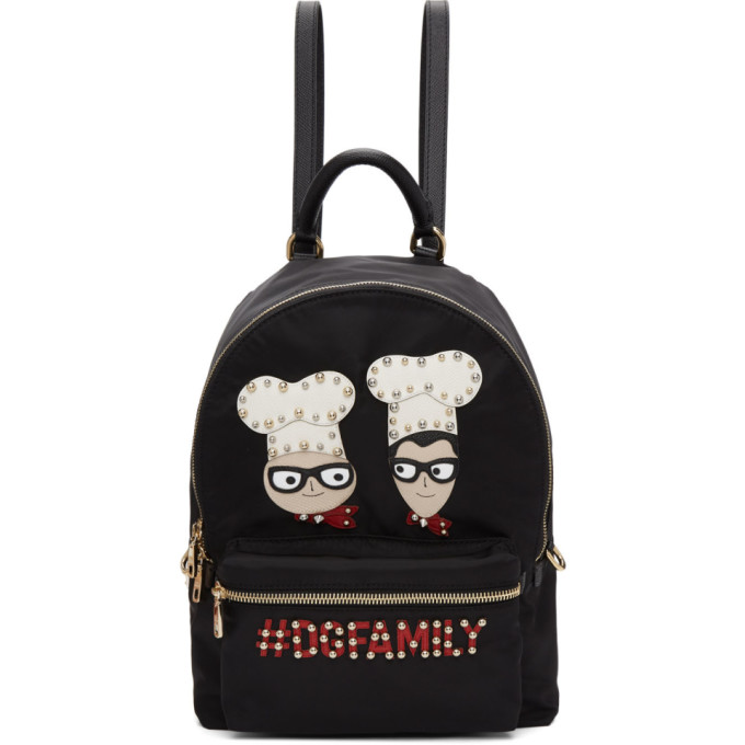 DOLCE & GABBANA DOLCE AND GABBANA BLACK SMALL VULCANO BACKPACK