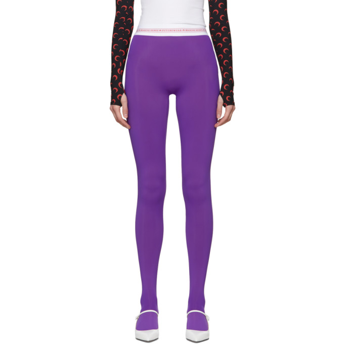 MARINE SERRE MARINE SERRE PURPLE JERSEY LEGGINGS