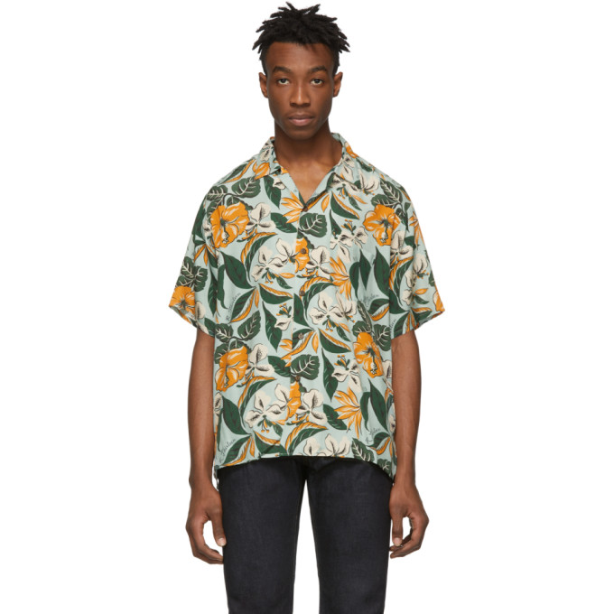 R13 T-shirts R13 BLUE HAWAIIAN SHORT SLEEVE SHIRT