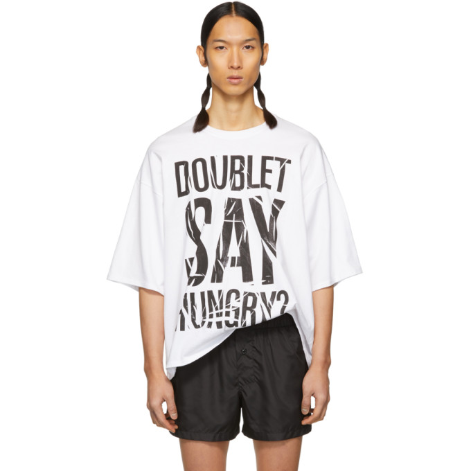 Doublet DOUBLET WHITE COMPRESSED INSTANT NOODLE SLOGAN T-SHIRT