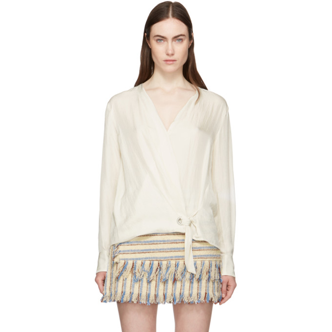 RAG & BONE RAG AND BONE OFF-WHITE FELIX POPOVER BLOUSE