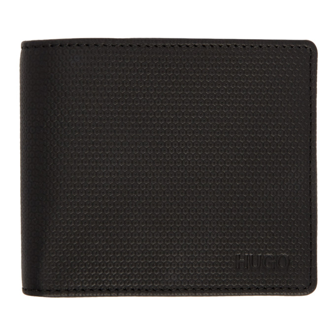 Hugo Boss Brummi Bi-Fold Coin Pocket Black Leather Wallet in Box