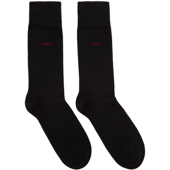 Hugo Two Pack Black and Red RS Uni Socks 191084M22000101