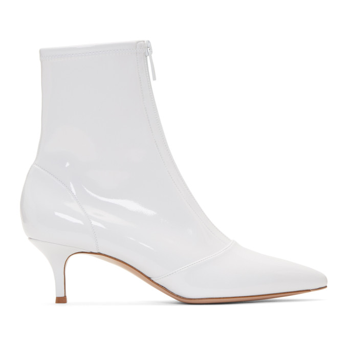 gianvito rossi white ankle boots
