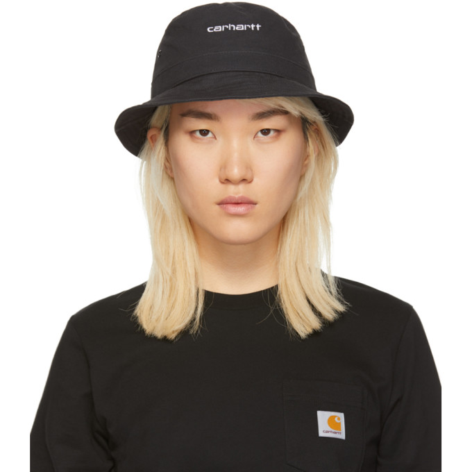 CARHARTT CARHARTT WORK IN PROGRESS BLACK SCRIPT BUCKET HAT