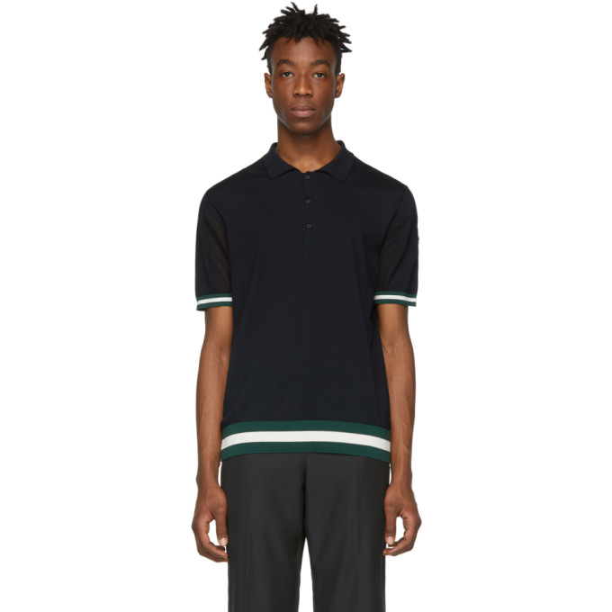 Moncler Navy Colored Trim Polo