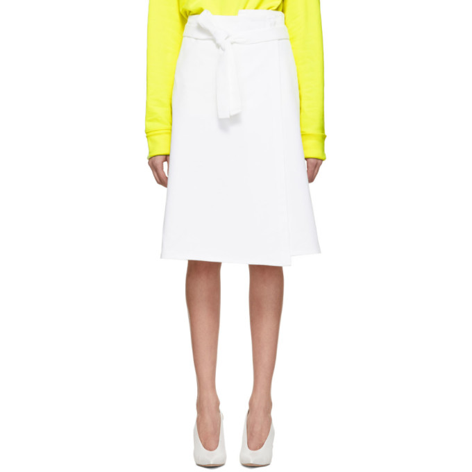 A_plan_application Skirts A-PLAN-APPLICATION WHITE DENIM WRAP SKIRT