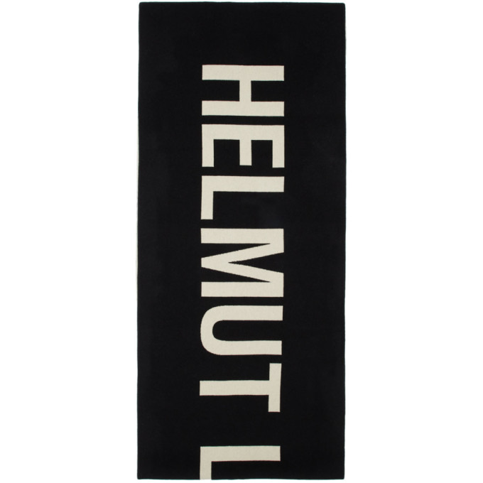 HELMUT LANG HELMUT LANG BLACK AND OFF-WHITE OVERSIZED SCARF