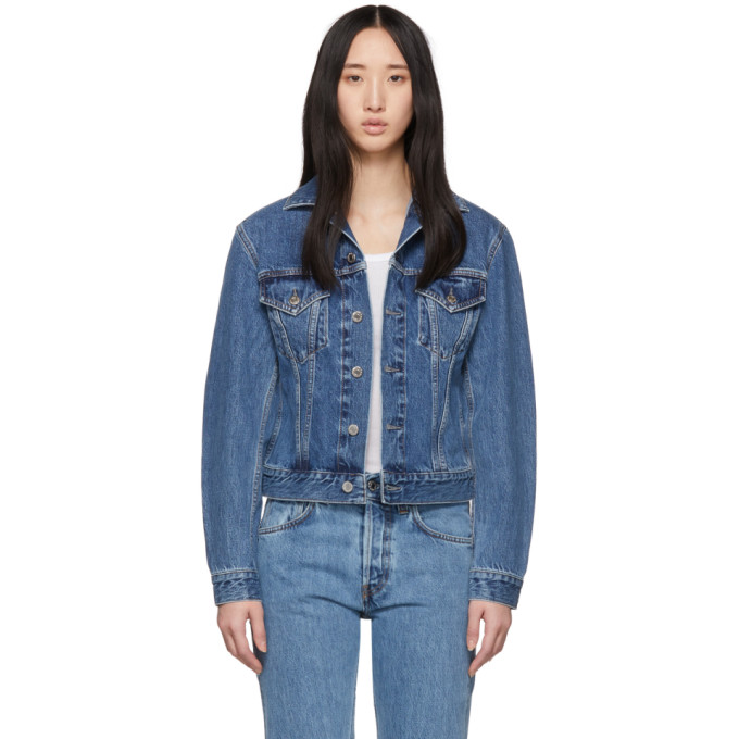 Helmut Lang Jackets HELMUT LANG INDIGO DENIM FEMME TRUCKER JACKET