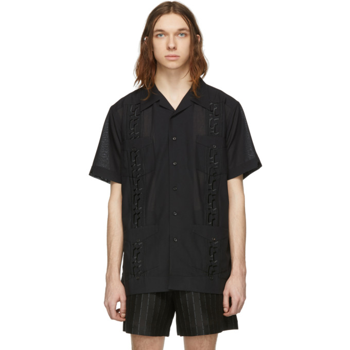 SANKUANZ SANKUANZ BLACK EMBROIDERED SHIRT