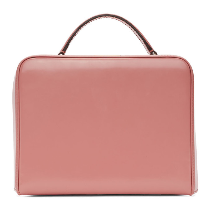 Mark Cross Pink Rattan Mini Grace Box Bag