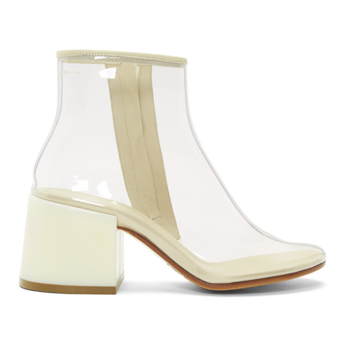 MM6 Maison Margiela SSENSE Exclusive Tranparent PVC Flare Heel Boots