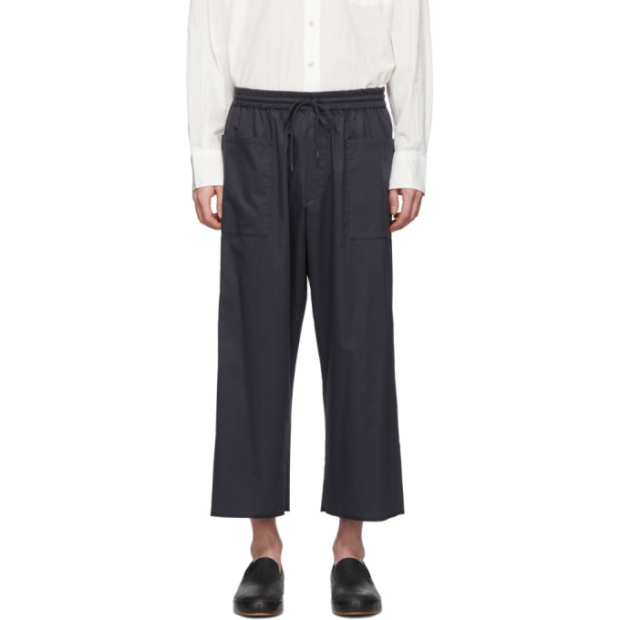 Kuro Pants KURO NAVY WIDE EASY TROUSERS