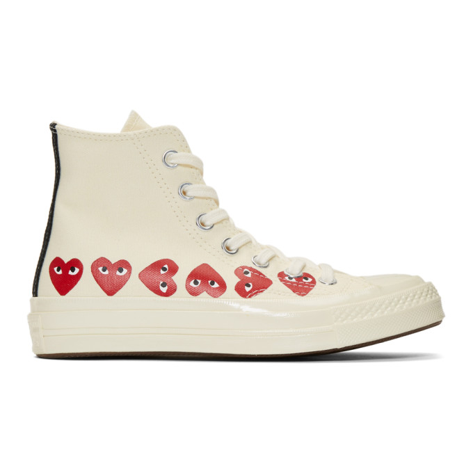 off white converse with heart