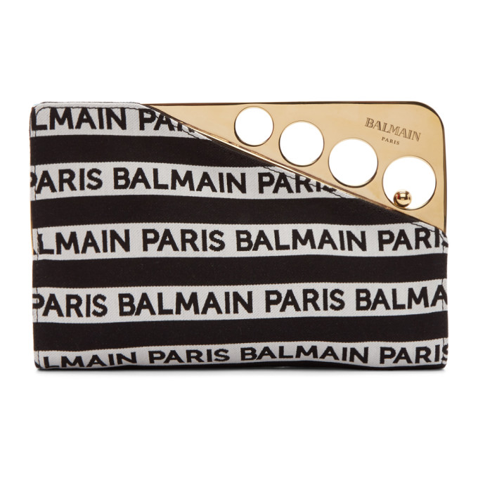 BALMAIN BALMAIN BLACK AND WHITE CERNIERE CLUTCH