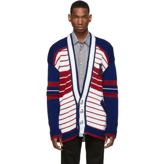 BALMAIN BALMAIN MULTIcolour OVERSIZED LOGO CARDIGAN