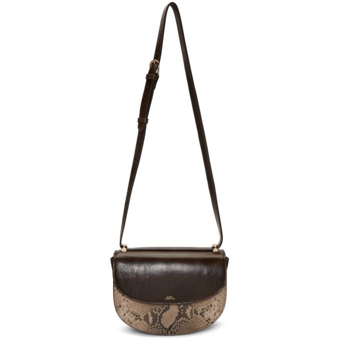 A.P.C. Brown Python Geneve Bag