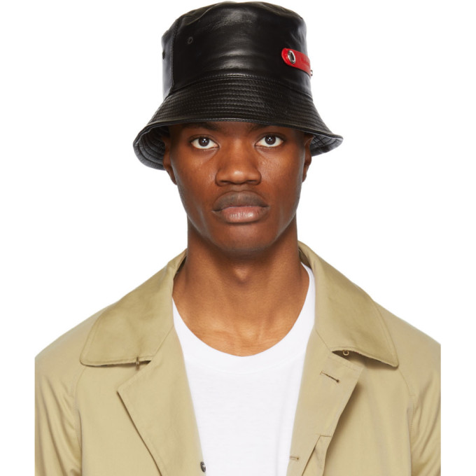 Alexander McQueen Black Lambskin Bucket Hat