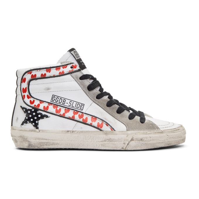 GOLDEN GOOSE GOLDEN GOOSE WHITE POLKA DOT SLIDE trainers