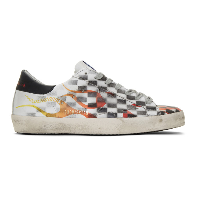 GOLDEN GOOSE White Flame Dama Superstar Sneakers