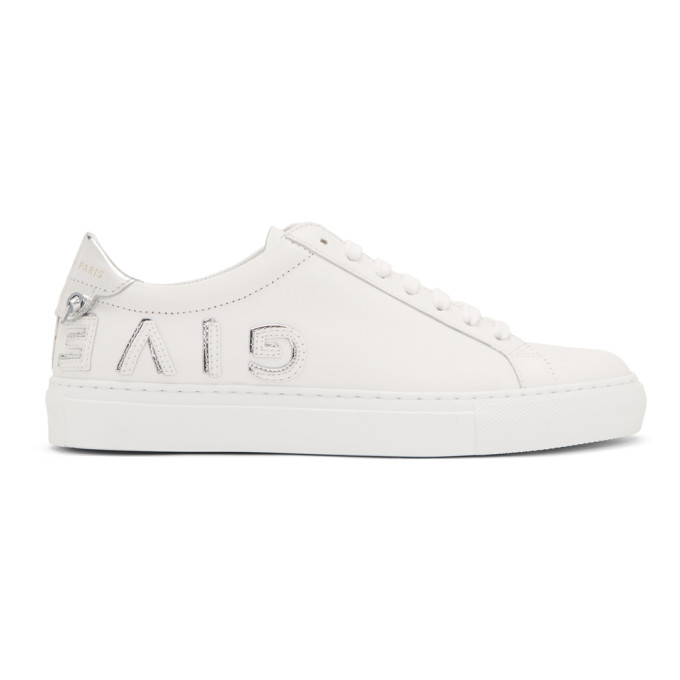 GIVENCHY GIVENCHY WHITE AND SILVER REVERSE URBAN KNOTS SNEAKERS