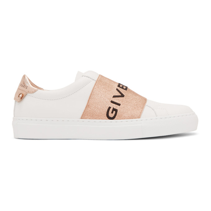 GIVENCHY White & Copper Elastic Urban Knot Sneakers